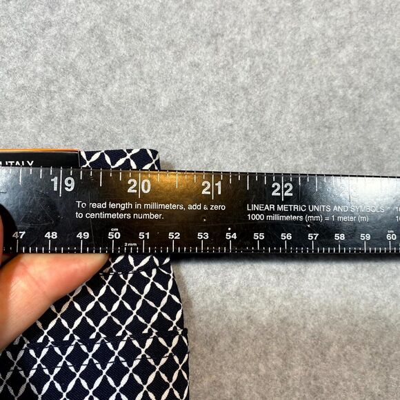 Mario‎ Serrani Roll Cuff Capri Pants Women's 2XL Navy Diamond Stretch Zip Fly - Picture 13 of 14